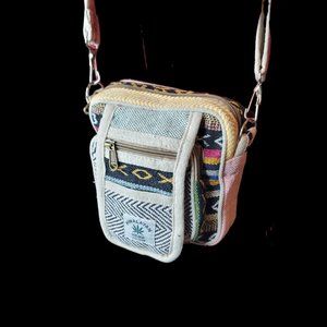 Sroushaa Hemp Crossbody Shoulder Bag Camera Purse Multi-Pocket Unisex